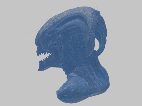 외계인 괴물 머리 흉상 3D 모델