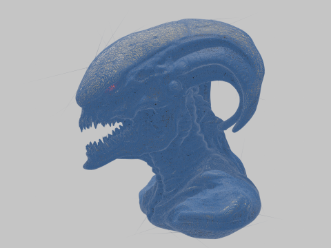 외계인 괴물 머리 흉상 3D 모델