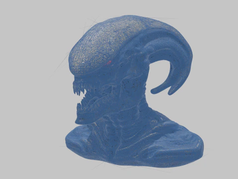 ALien Monster Head Bust 3D Model