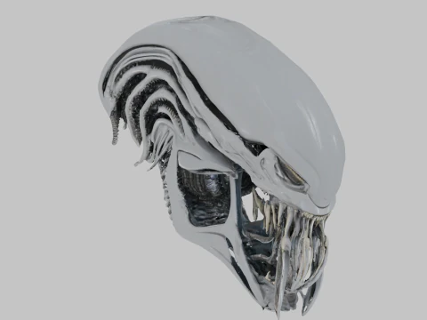 Alien Head Bust Model 3D Model