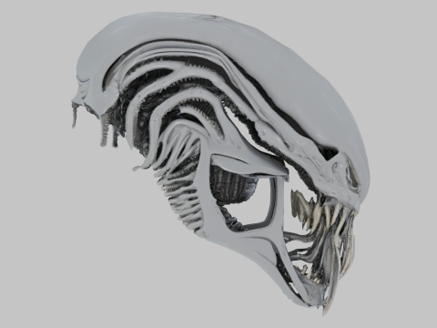 Model popiersia głowy obcego Model 3D