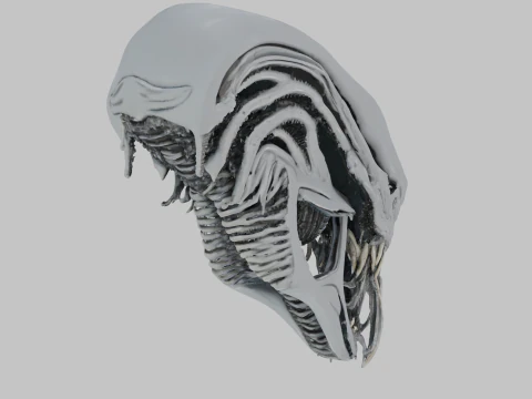 Alien Head Bust Model 3D Model