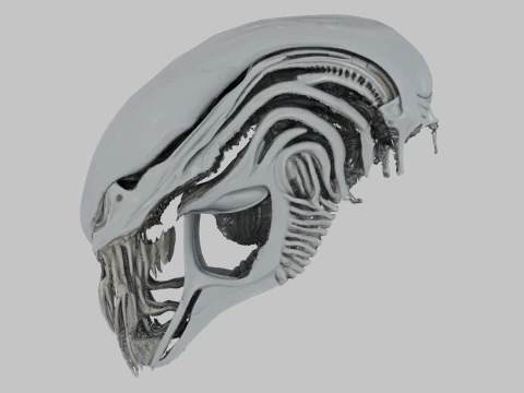 Alien Head Bust Model 3D Model