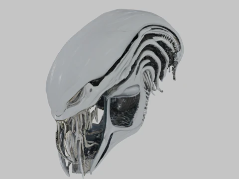 Alien Head Bust Model 3D Model