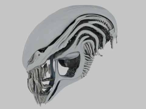 Alien Head Bust Model 3D Model