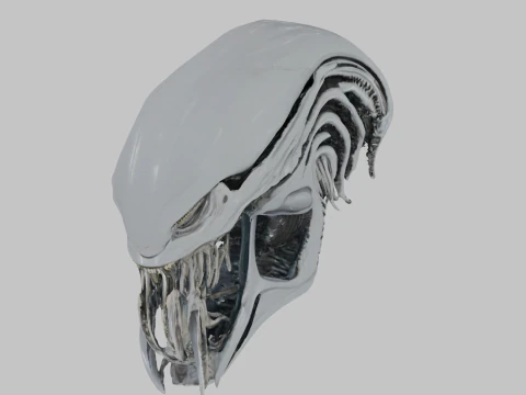 Alien Head Bust Model 3D Model