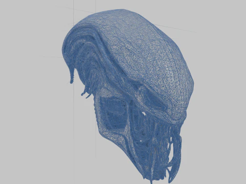 Alien Head Bust Model 3D Model