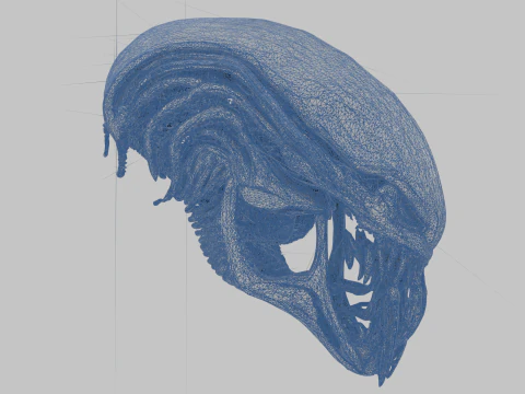 Alien Head Bust Model 3D Model