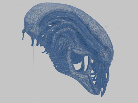 Alien Head Bust Model 3D Model