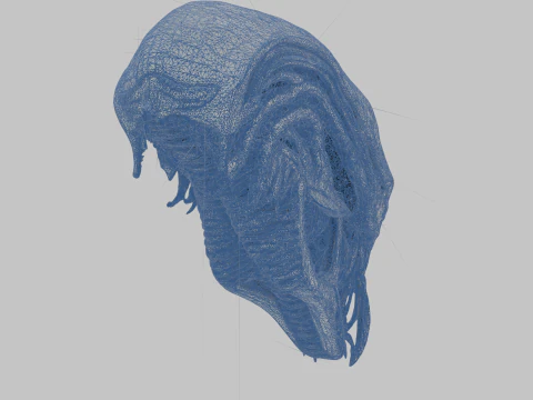 Alien Head Bust Model 3D Model