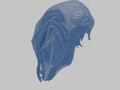 Alien Head Bust Model 3D Model