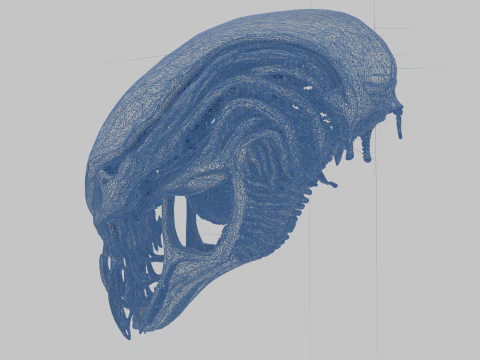 Alien Head Bust Model 3D Model