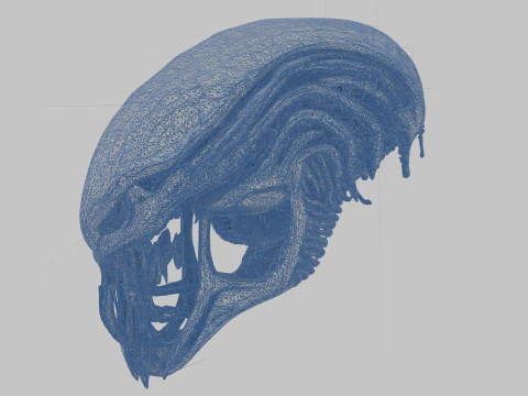 Alien Head Bust Model 3D Model