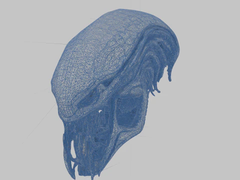 Alien Head Bust Model 3D Model