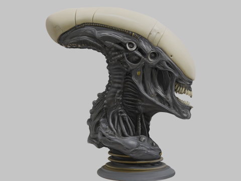 Бюст головы пришельца 3D Модель