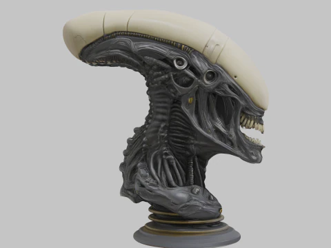 Бюст голови прибульця 3D Модель