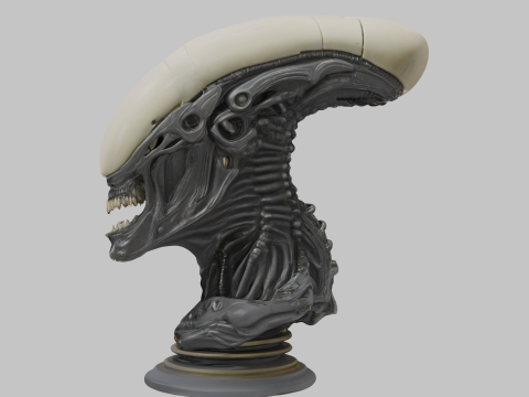 Бюст головы пришельца 3D Модель