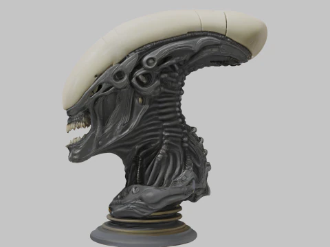 Бюст голови прибульця 3D Модель