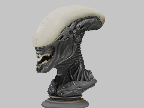 Бюст голови прибульця 3D Модель