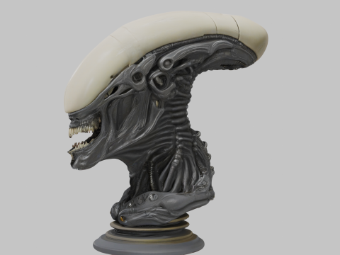 Бюст головы пришельца 3D Модель