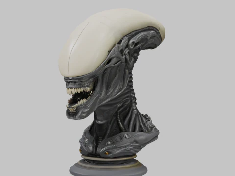 Бюст голови прибульця 3D Модель