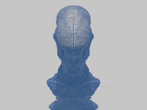 Бюст голови прибульця 3D Модель