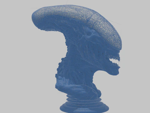 Бюст голови прибульця 3D Модель