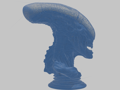 Бюст головы пришельца 3D Модель