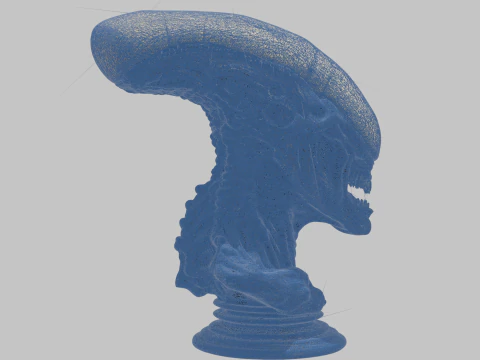 Бюст голови прибульця 3D Модель