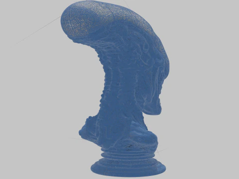 Бюст голови прибульця 3D Модель