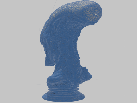 Бюст головы пришельца 3D Модель