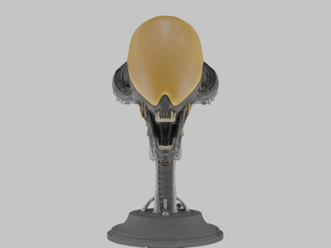 Alien Head Bust Model 3D Model