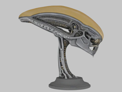 Alien Head Bust Model 3D Model