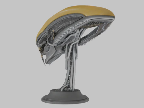 Alien Head Bust Model 3D Model