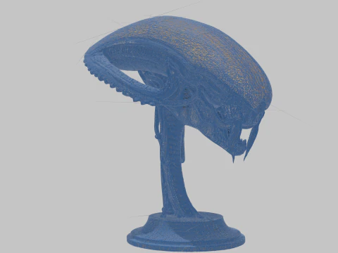 Alien Head Bust Model 3D Model