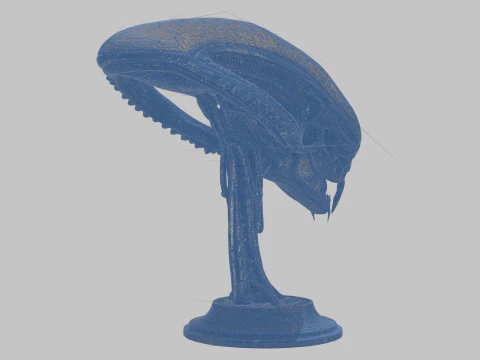 Alien Head Bust Model 3D Model