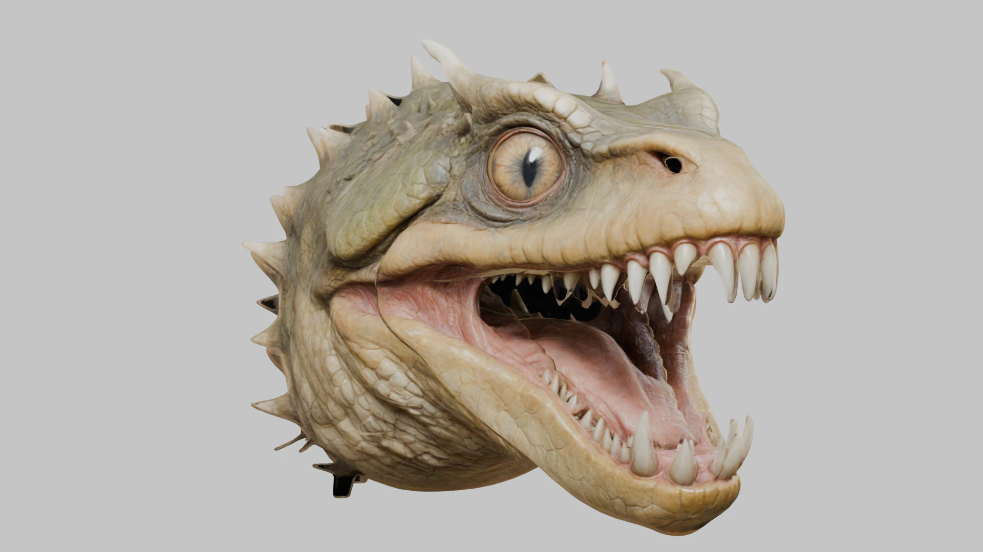 Fantasy Reptile Monster Head 3D Model .c4d .max .obj .3ds .fbx .stl .blend 