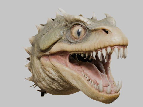 ファンタジー爬虫類モンスターの頭 3Dモデル