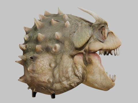 Голова монстра рептилии фэнтези 3D Модель