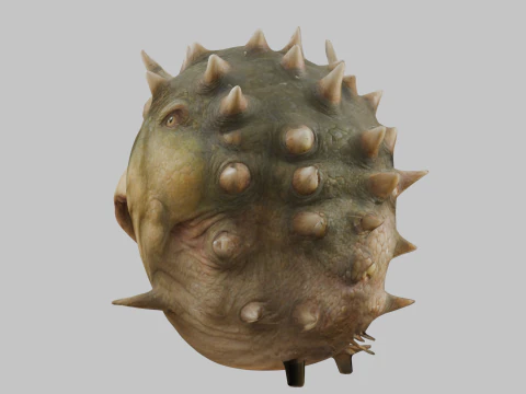 Fantasy Reptile Monster Head 3D Model