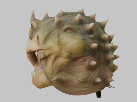 Fantasy Reptile Monster Head 3D Model