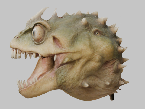 Голова монстра рептилии фэнтези 3D Модель