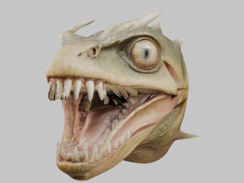 Голова монстра рептилии фэнтези 3D Модель