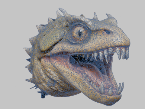 Голова монстра рептилии фэнтези 3D Модель