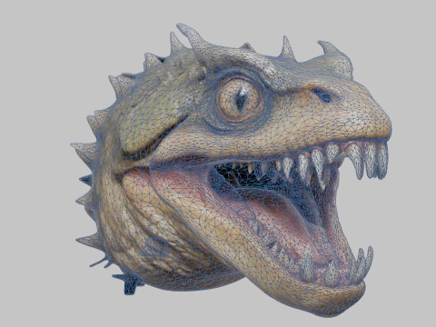 Fantasy Reptile Monster Head 3D Model