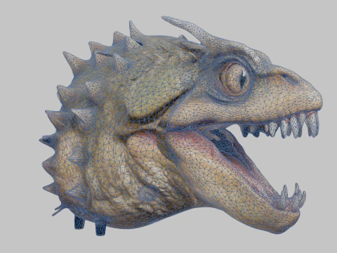 Fantasy Reptile Monster Head 3D Model