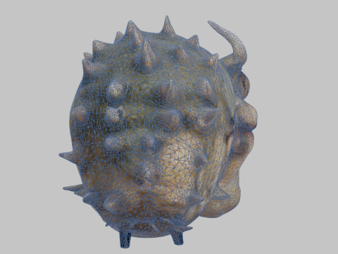 Голова монстра рептилии фэнтези 3D Модель