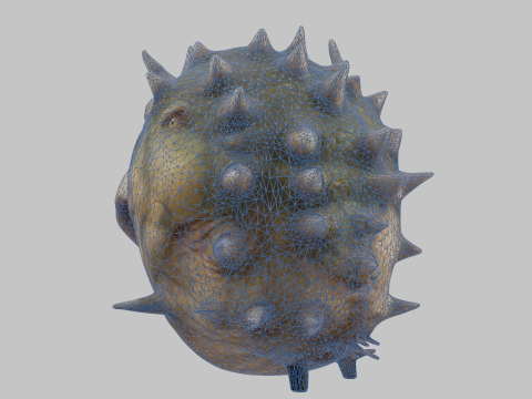 Голова монстра рептилии фэнтези 3D Модель