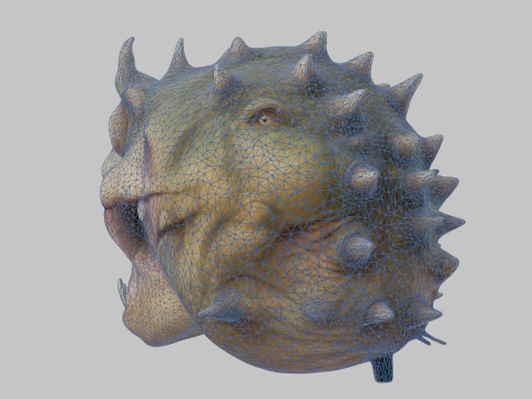 Голова монстра рептилии фэнтези 3D Модель