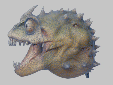 Fantasy Reptile Monster Head 3D Model